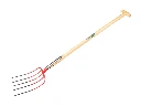 Mestvork OFFNER 5 tands rood, met dubbele veer en ATLAS T-steel 100 cm