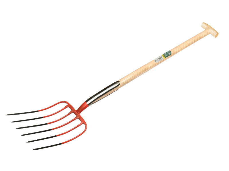 Mestvork OFFNER 6 tands rood, met dubbele veer en ATLAS T-steel 90 cm