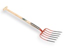 Mestvork OFFNER 6 tands rood, met dubbele veer en ATLAS T-steel 90 cm