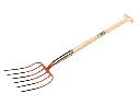 Mestvork OFFNER 6 tands rood, met dubbele veer en ATLAS T-steel 90 cm