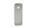 Plaatje staal 10 x 3,2 cm, voor montage van zeis aan houten steel