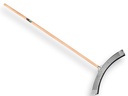 Mestschuiver gebogen 75 cm verzinkt, canvasrubber, met ATLAS steel 160 x 3,2 cm