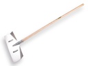 Slijkschuiver - Sneeuwschuiver ATLAS plaatstaal, recht model 50 x 18 cm, met ESSEN steel 130 x 4 cm.