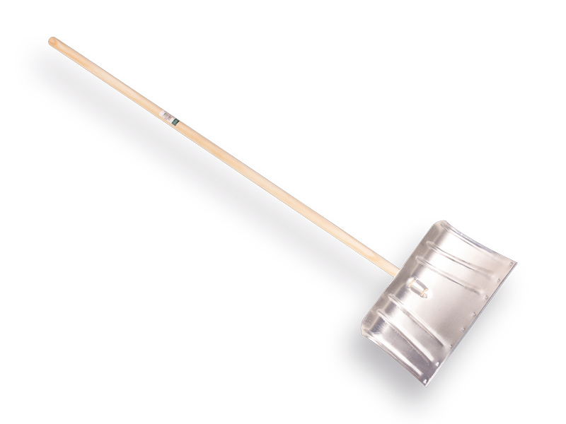 [960513] Sneeuwschuiver aluminium gebogen 45 x 30 cm, met klembeugel en IKAPE steel 140 x 2,8 cm. FSC 100%