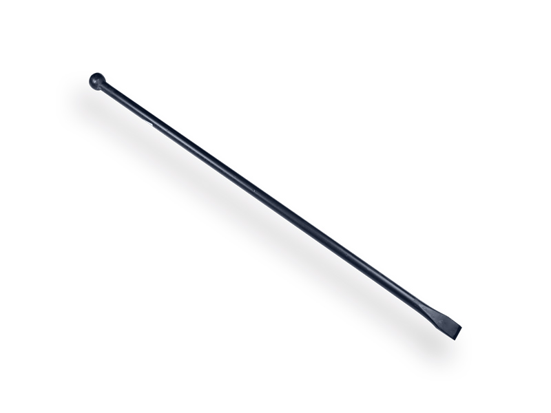 Stootijzer DE WIT 120 cm geheel rond, met platte beitel en knop