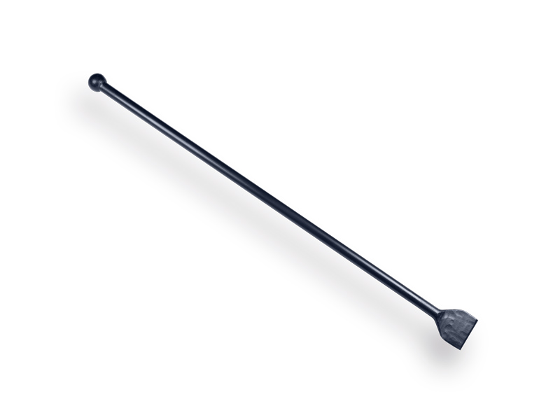 Stootijzer DE WIT 120 cm geheel rond, met brede platte beitel 9 cm en knop