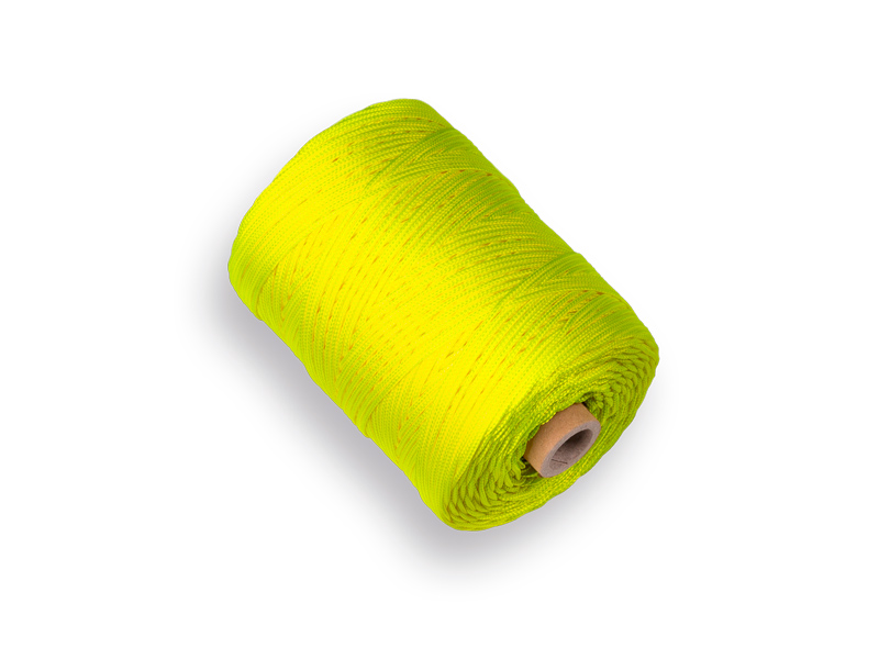 [961010] Uitzetkoord LABORA fluor geel 1,4 mm 200 meter, gevlochten nylon koord