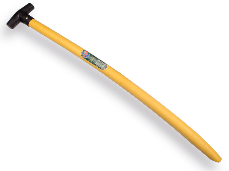[988810] Schopsteel ATLAS kunststof 95 cm gebogen geel, met T-greep