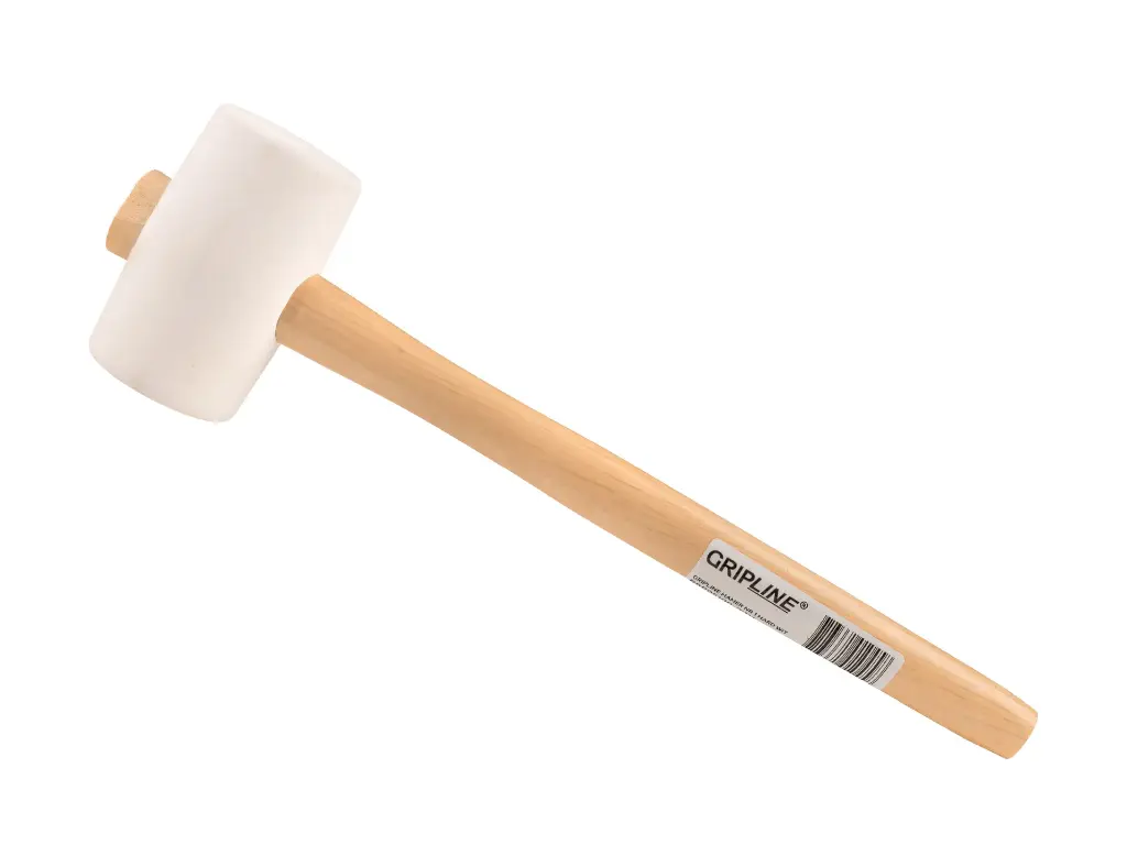 Rubberhamer GRIPLINE wit nr. 1 hard, 400 gram Ø 50 x 90 mm, met ESSEN steel