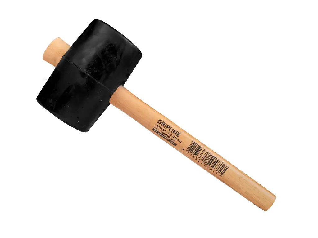 Rubberhamer GRIPLINE nr. 4 zacht, 1,2 kg Ø 90 x 140 mm, met ESSEN steel