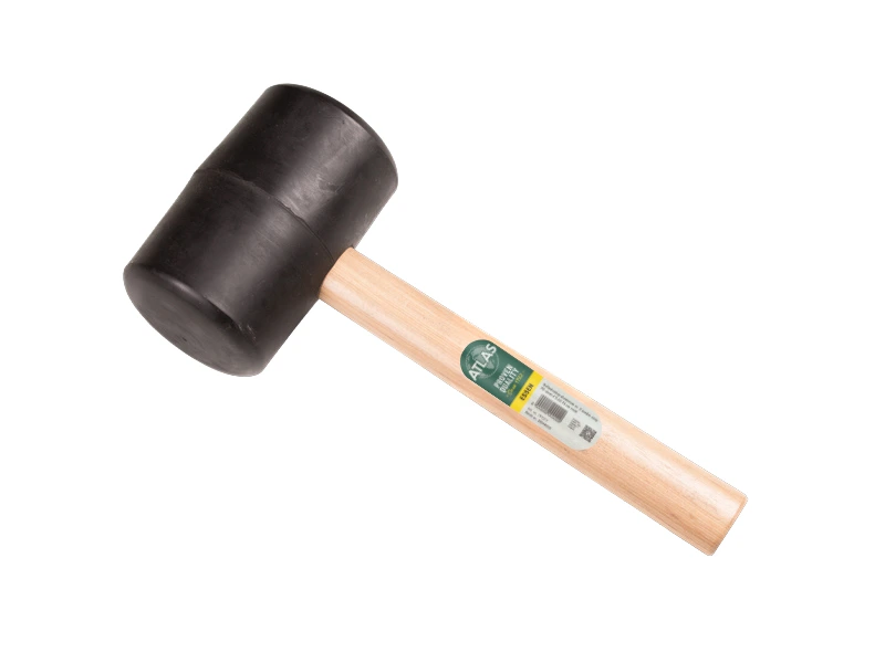 [998700] Rubberhamer ATLAS nr. 9 zacht 70 shore, 2.0 kg Ø 100 x 160 mm, met HICKORY steel