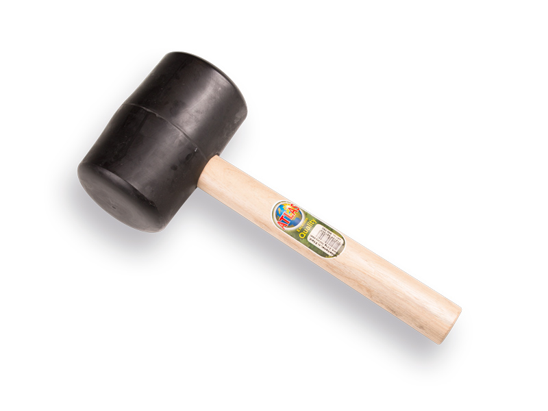 [998790] Rubberhamer ATLAS nr. 9 hard 90 shore, 2.0 kg Ø 100 x 160 mm, met HICKORY steel