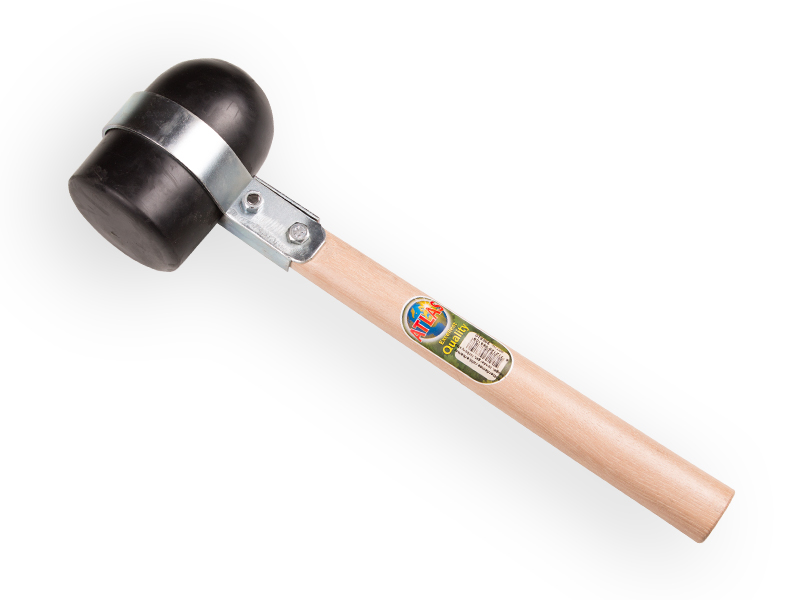 Rubberhamer ATLAS Rotterdams, zacht 70 shore, met gat en beugel, met HICKORY steel