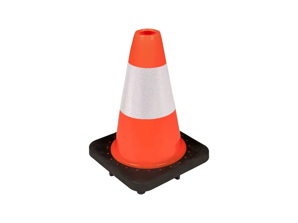 Pilon - Verkeerskegel LABORA 32 cm PE, oranje wit, verzwaarde voet