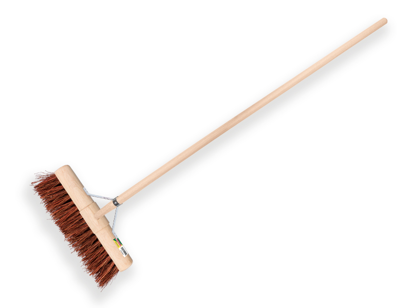 [1550407] Wegenbouwbezem SOLIDE bassine-stalks 45 cm, ronde kap, met IKAPE steel 150 x 2,8 cm en stokhouder, FSC 100%
