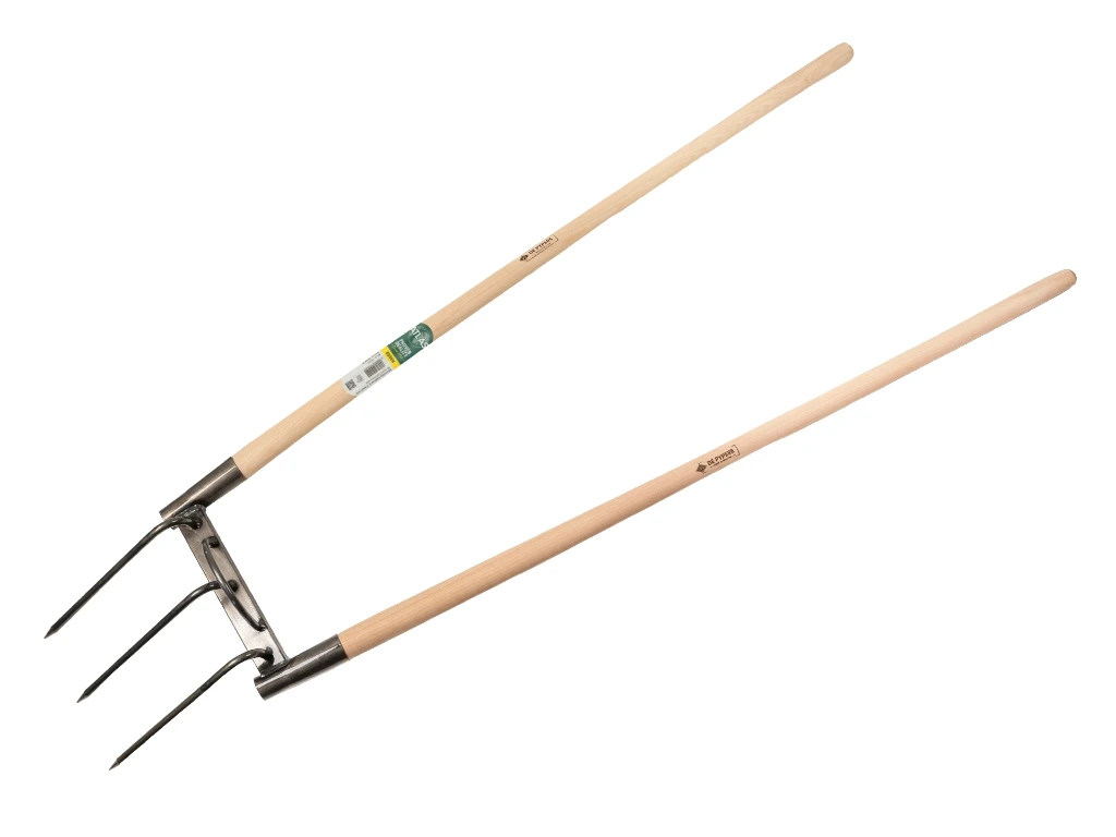 [1315363] Woelvork DE PYPERE AIR-FIT, 3 gesmede tanden, met 2 ATLAS stelen 130 cm, FSC 100%