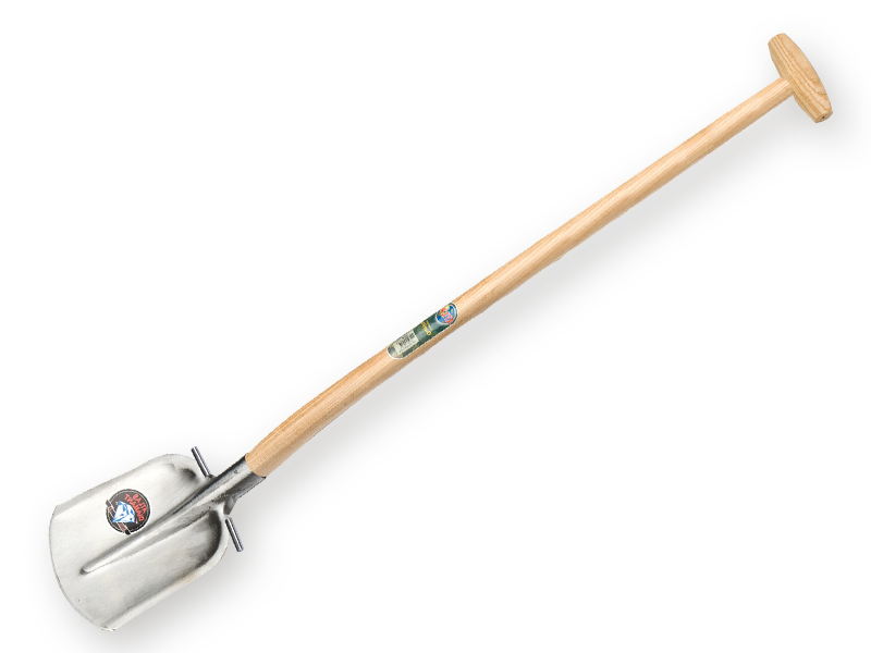 Steekbats ATLAS DIAMANT 1/4 000 gehard, gepolijst, RONDE OPSTAP, met ATLAS schopsteel 120 cm gebogen