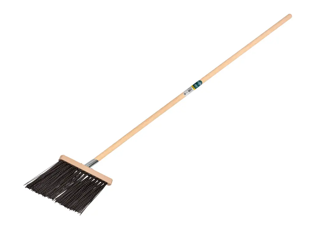 [1492406] Gootbezem SOLIDE PVC gegolfd zwart, vezeldikte 2,0 mm, met stokhouder en ATLAS steel 140 x 2,8 cm