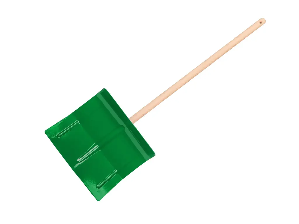 Kindersneeuwschuiver Jimmy Kids staal groen, met beuken steel