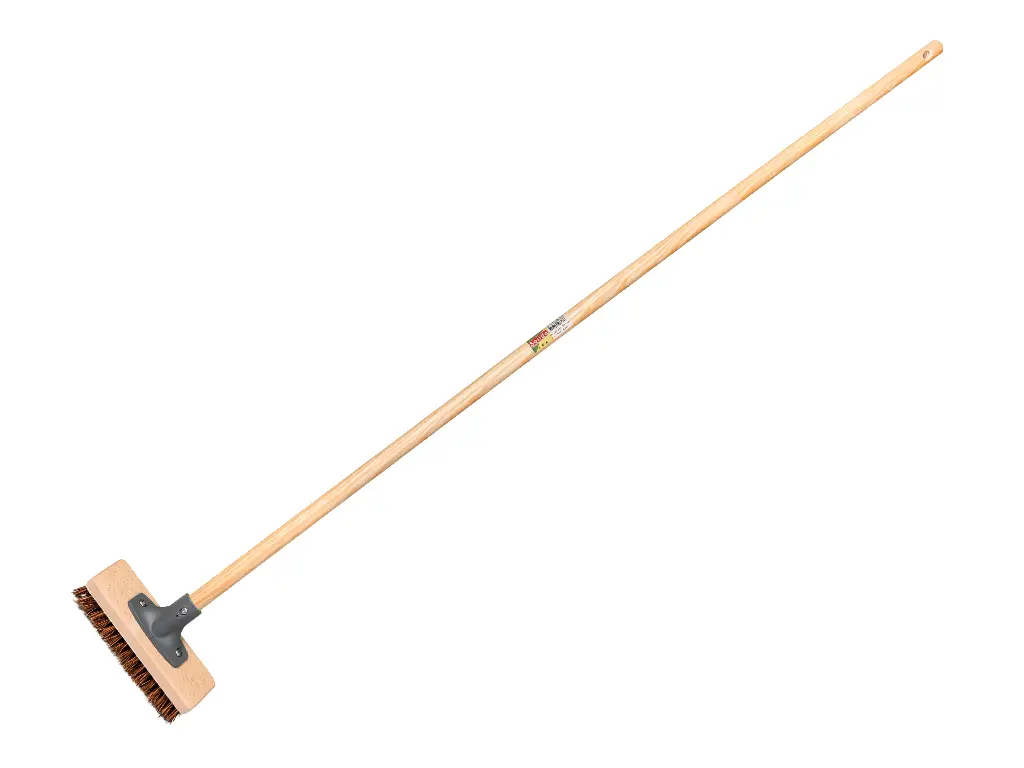 Terrasbezem - Schrobbezem SOLIDE union 20 cm, met stokhouder en IKAPE steel 130 x 2,4 cm