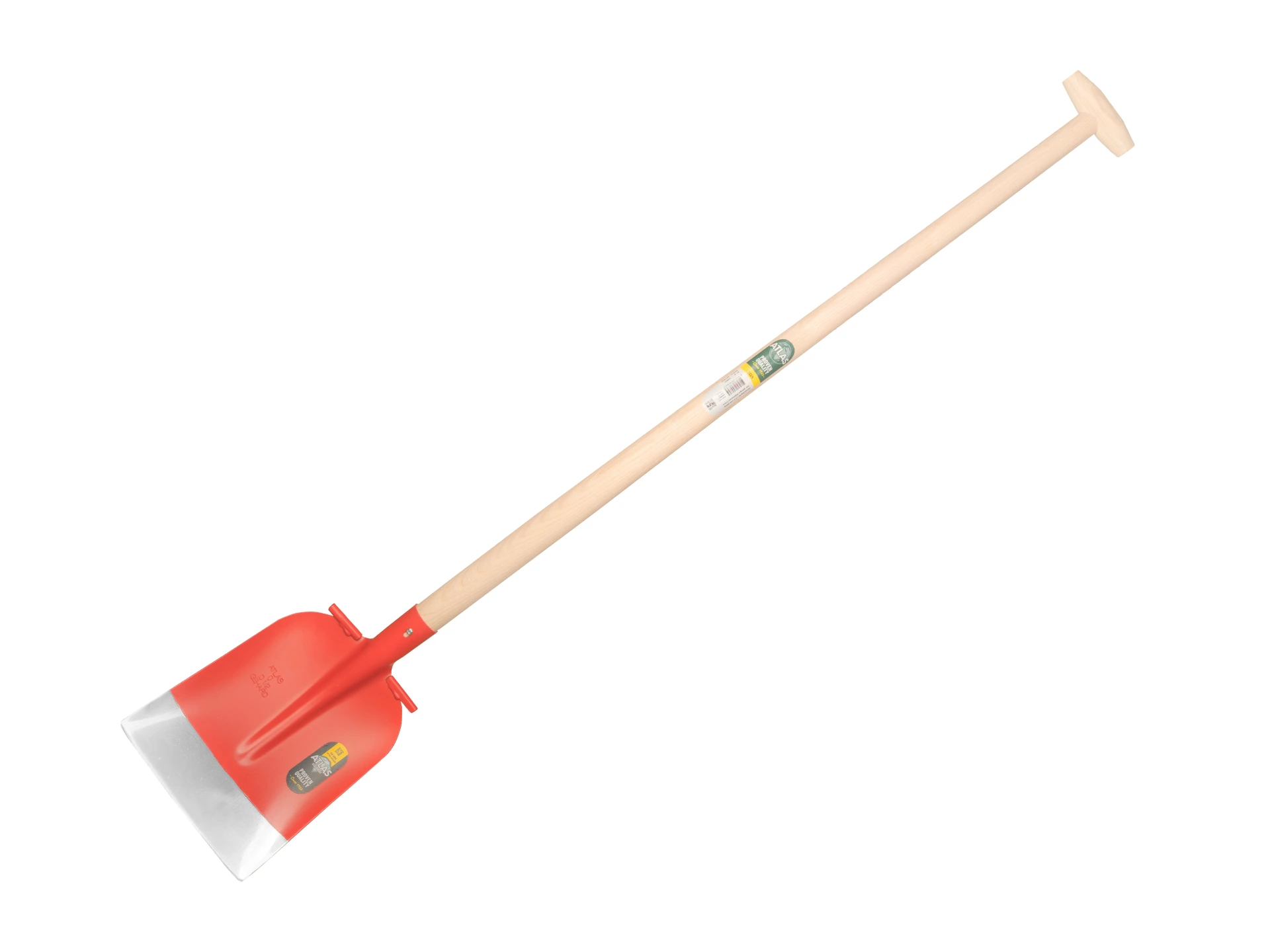 Betonschop ATLAS DIAMANT 1/2 0 rood, extra gehard, RONDE OPSTAP, met ATLAS Blijhamsteel 110 cm dubbel gebogen