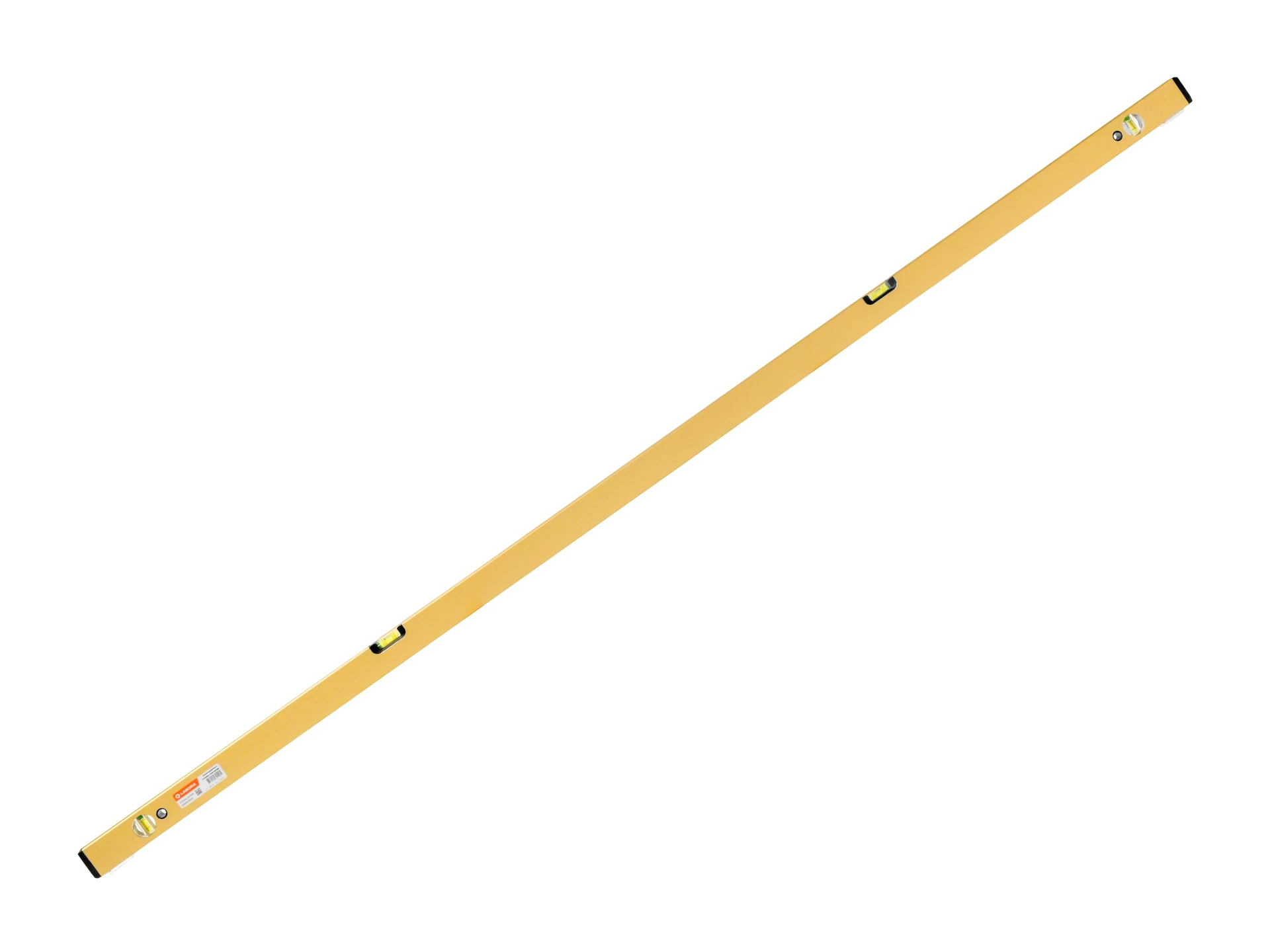 Waterpas LABORA Gold 180 cm, dikwandig aluminium, met 4 libellen en stelvoetjes