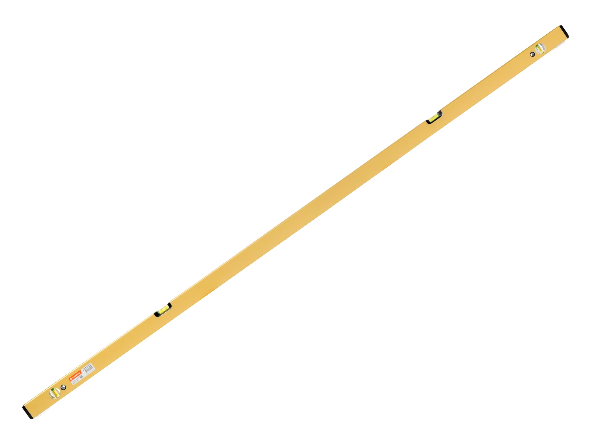 Waterpas LABORA Gold 200 cm, dikwandig aluminium, met 4 libellen en stelvoetjes