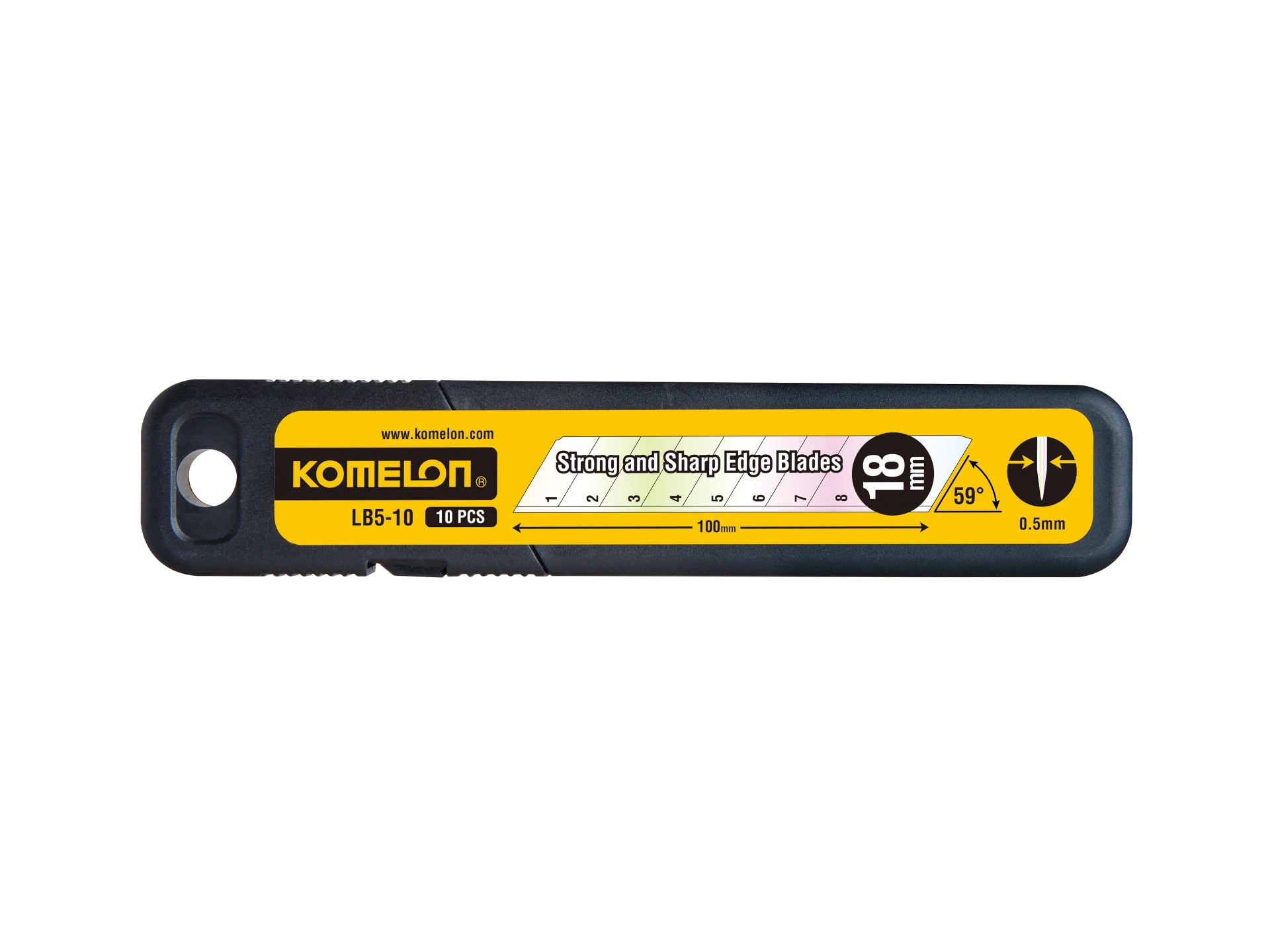 [710166] Komelon afbreekmes 18 mm reservemesjes, dispenser à 10 stuks