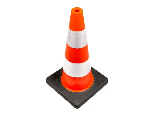 [998894] Pilon - Verkeerskegel LABORA 50 cm PE, oranje met witte banden, verzwaarde voet